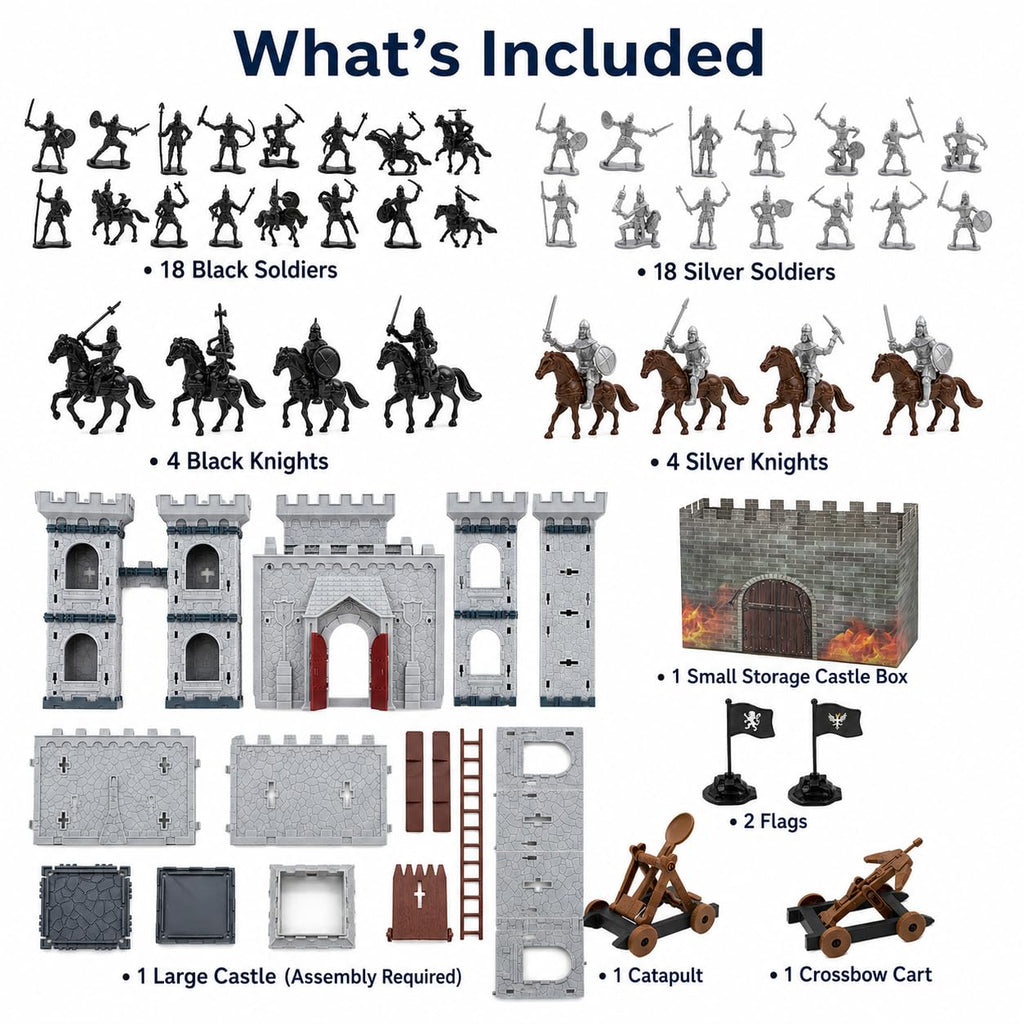 Medieval Castle Toy Knights Army Men Playset C389350