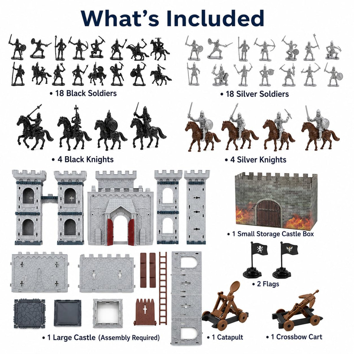 Medieval Castle Toy Knights Army Men Playset C389350