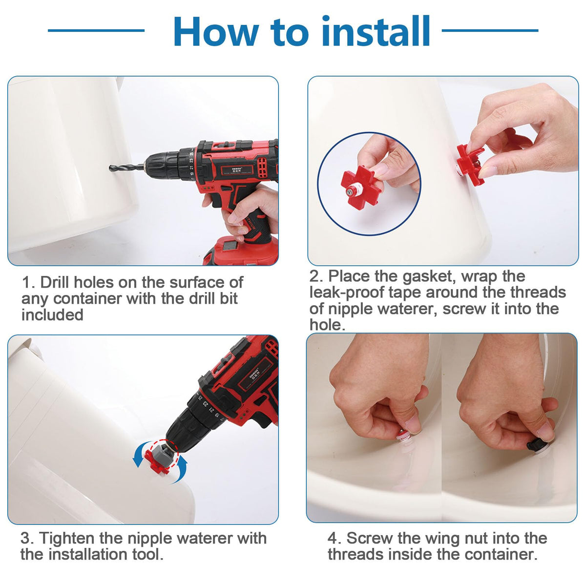 20 Pack Chicken Waterer Nipples with Drill Bits Y631588