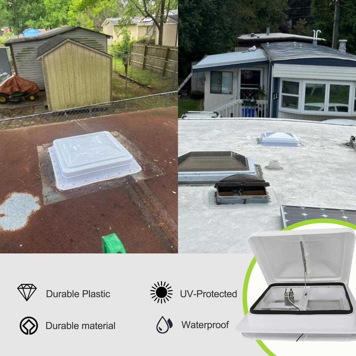 14" RV Roof Vent with 12V Fan, White K310