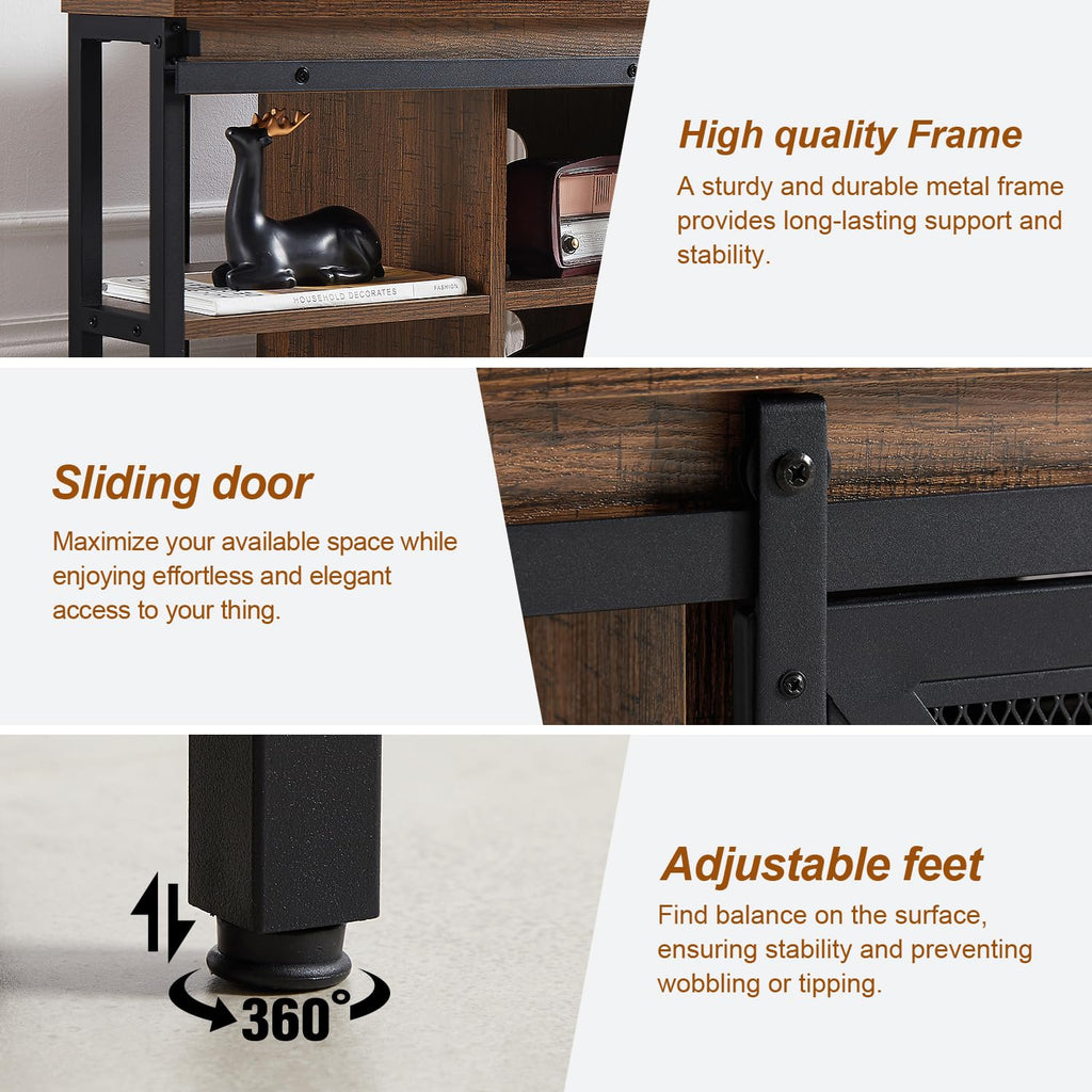 Brown Corner TV Stand with Storage E8416