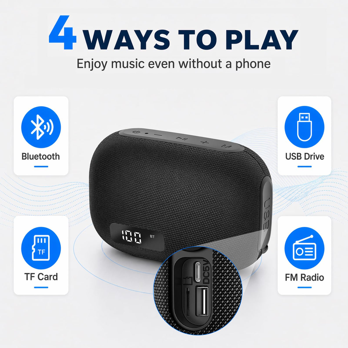 Portable IP67 Waterproof Bluetooth Speaker with Digital Battery Display Z5718