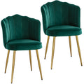 Velvet Dining Chairs Set of 2 Green H14140