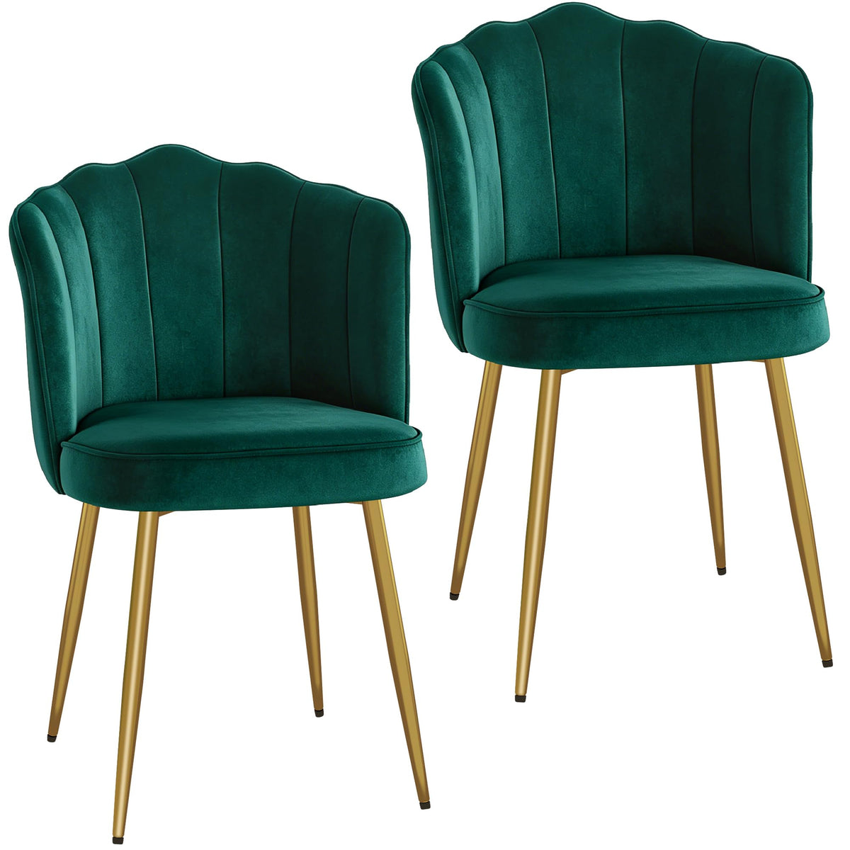 Velvet Dining Chairs Set of 2 Green H14140