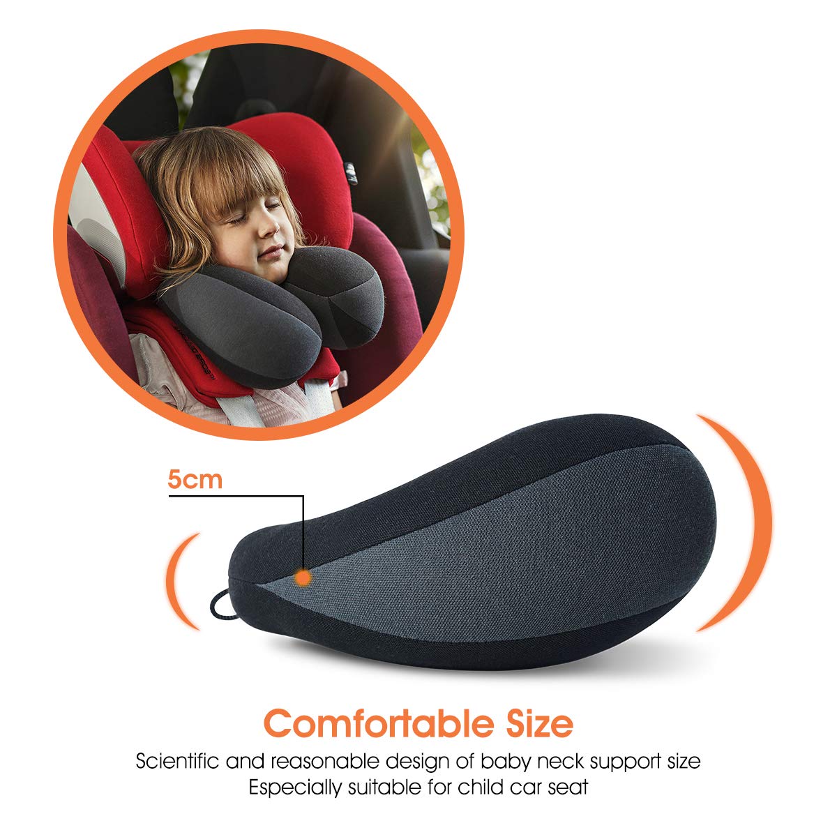 Kids Travel Neck Pillow Black Q91181