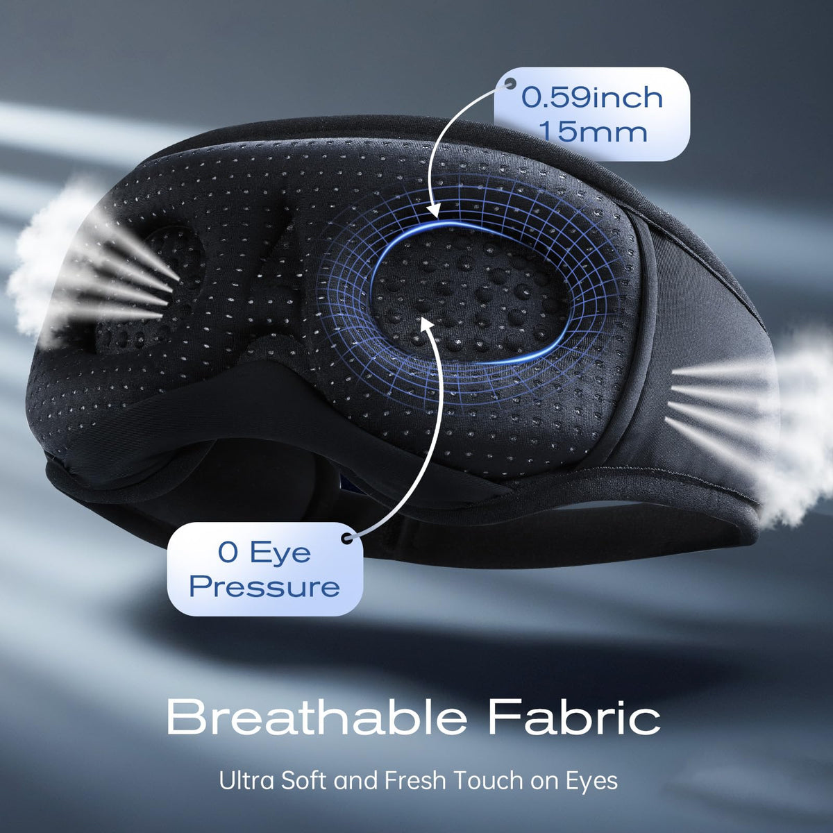 Black Bluetooth Sleep Mask with Headphones F141