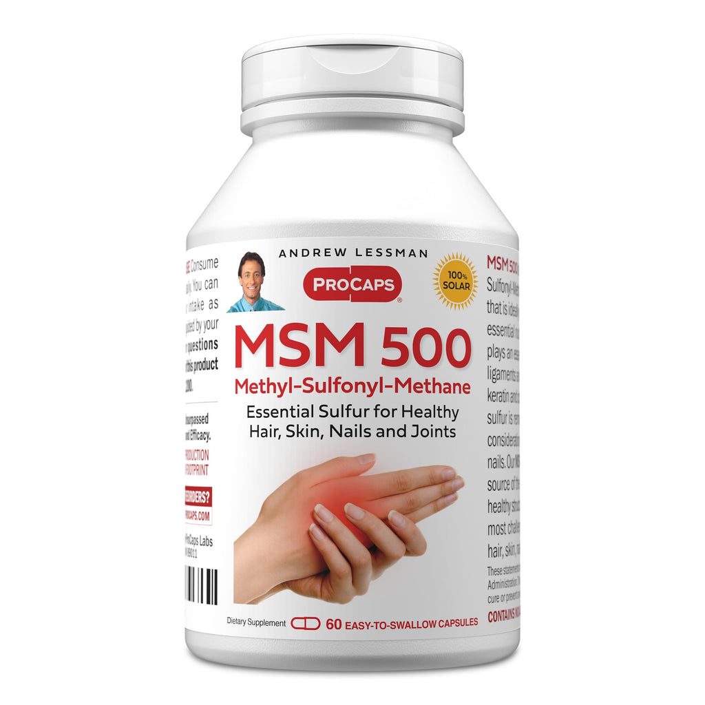 MSM 500 Organic Sulfur Supplement, 60 Capsules Z80741