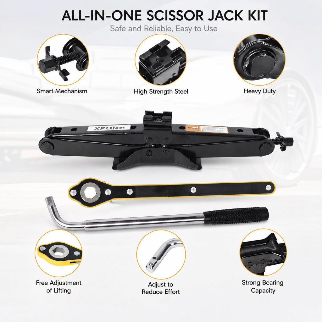 3 Ton Scissor Car Jack Kit with Wrench F462