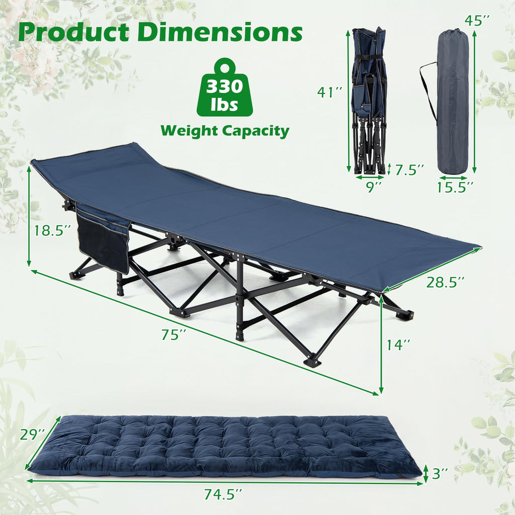 Camping Cot with Padded Mat L779