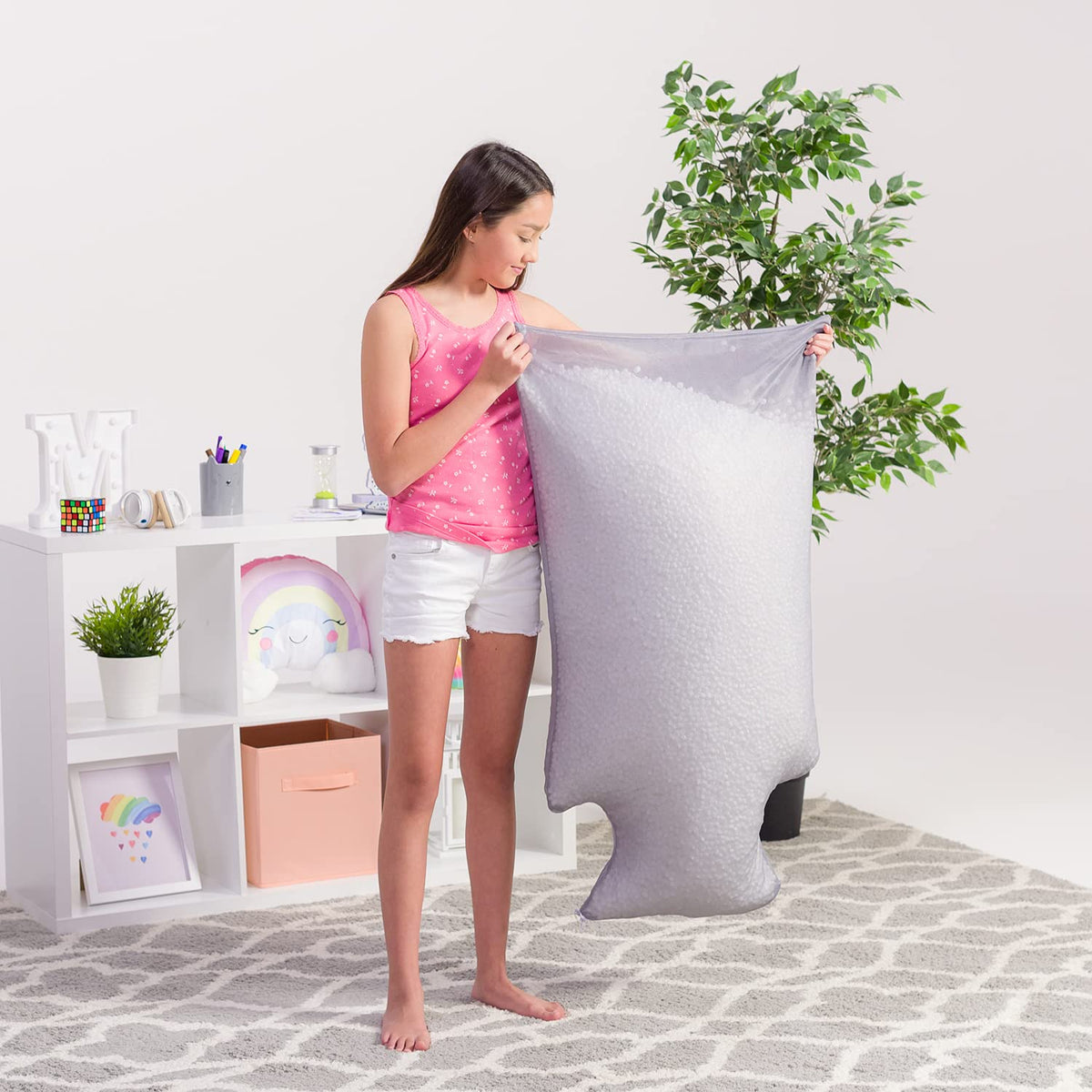 Bean Bag Refill Single Pack White with EZ-Pour Zipper Spout D536