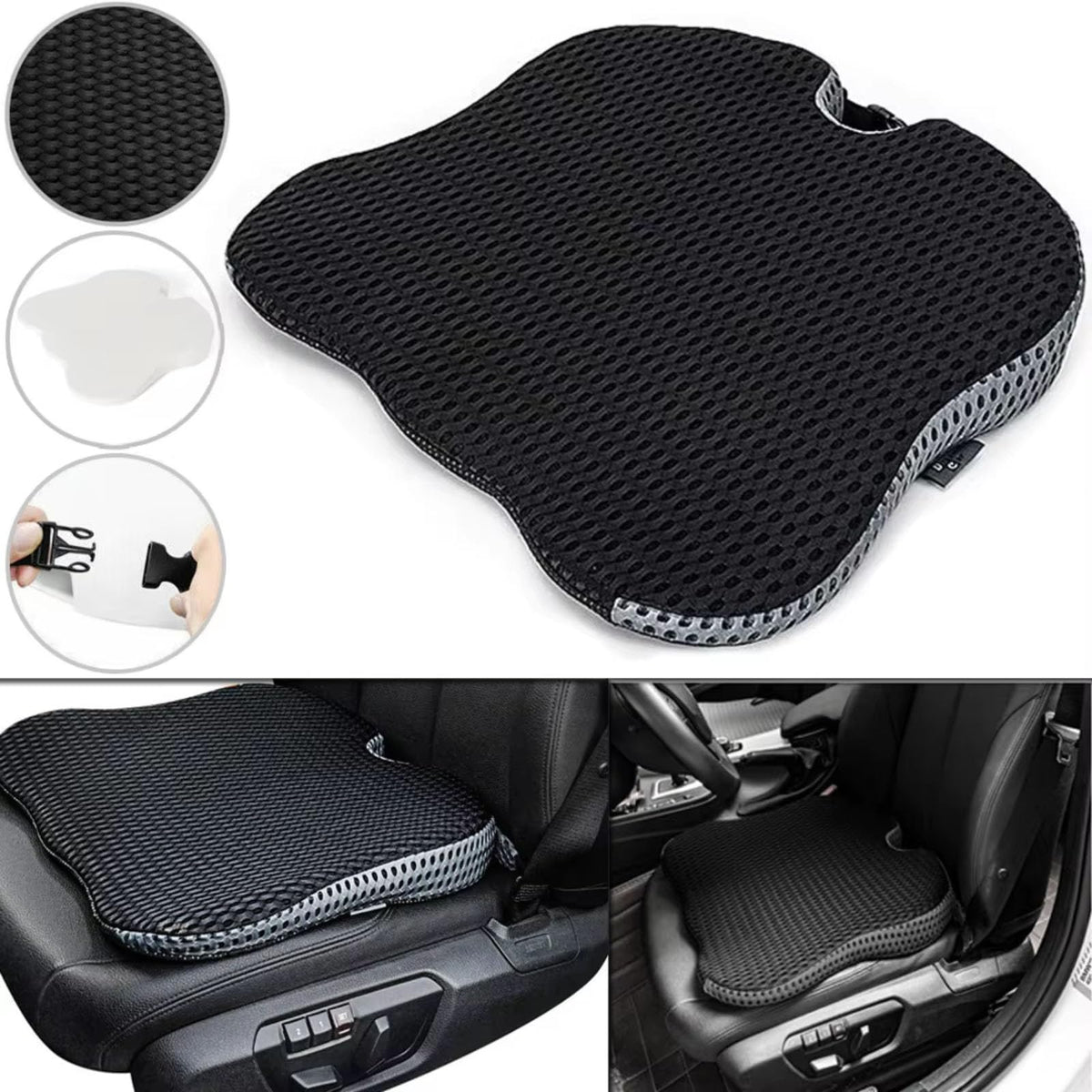 Black Memory Foam Car Seat Booster Cushion C1456