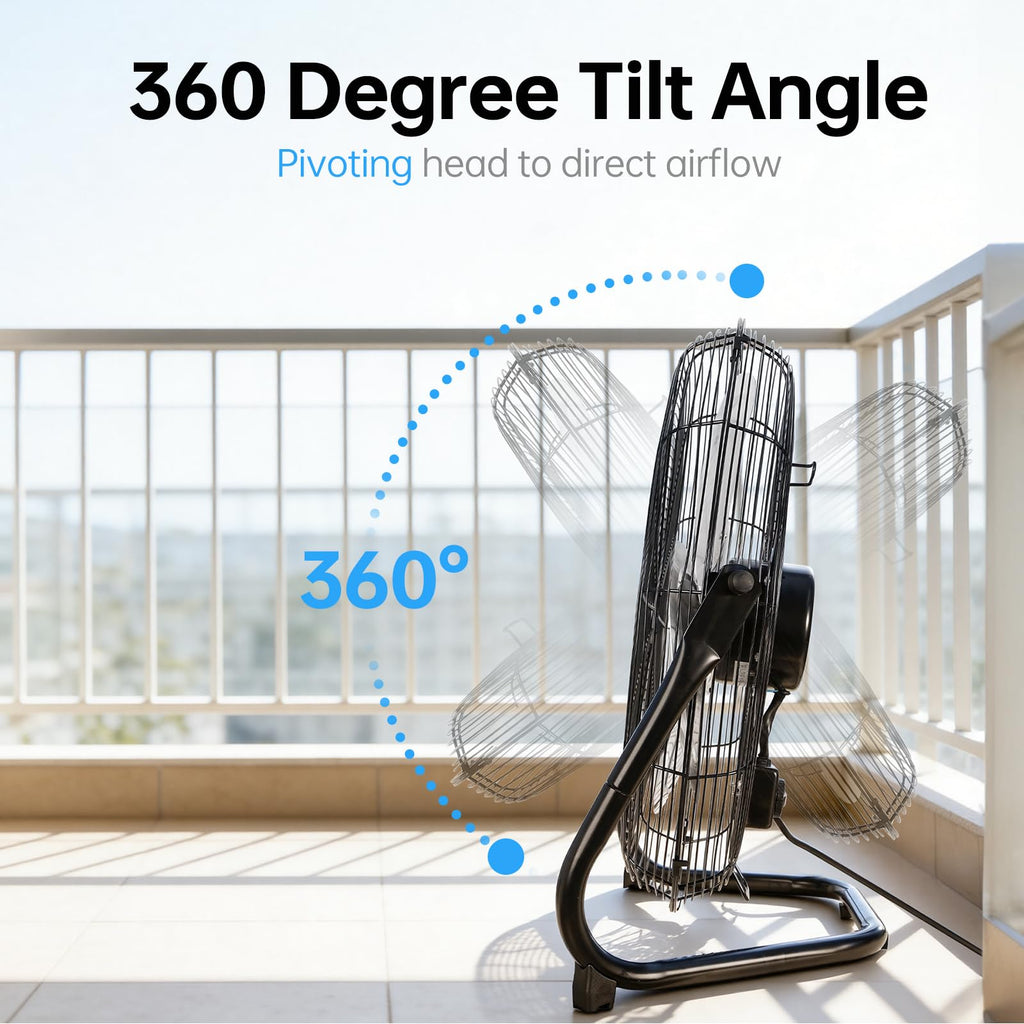 20 Inch Heavy Duty High Velocity Metal Floor Fan D82651