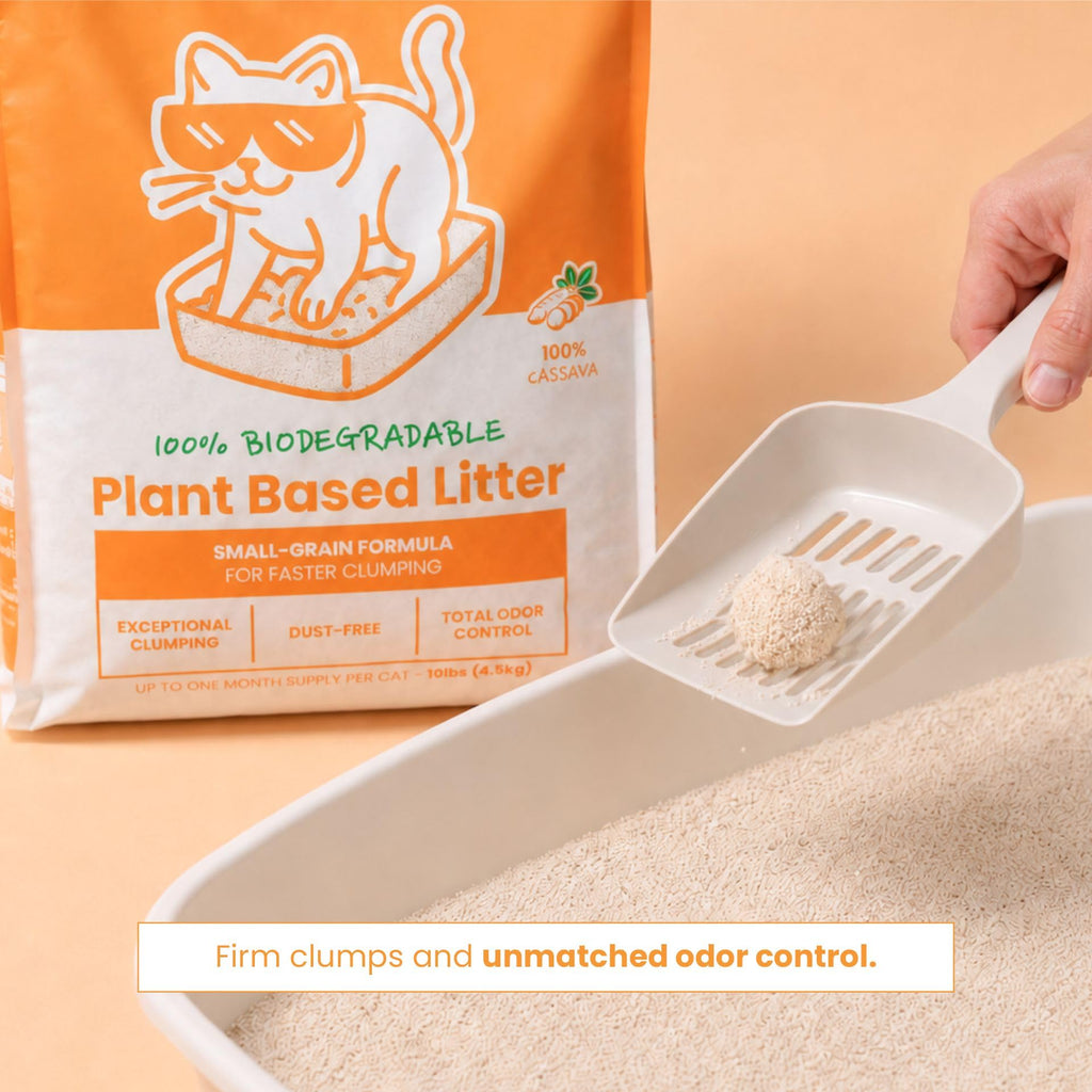 Natural Cat Litter 100% Cassava Small Grains Unscented 10 lbs O58966