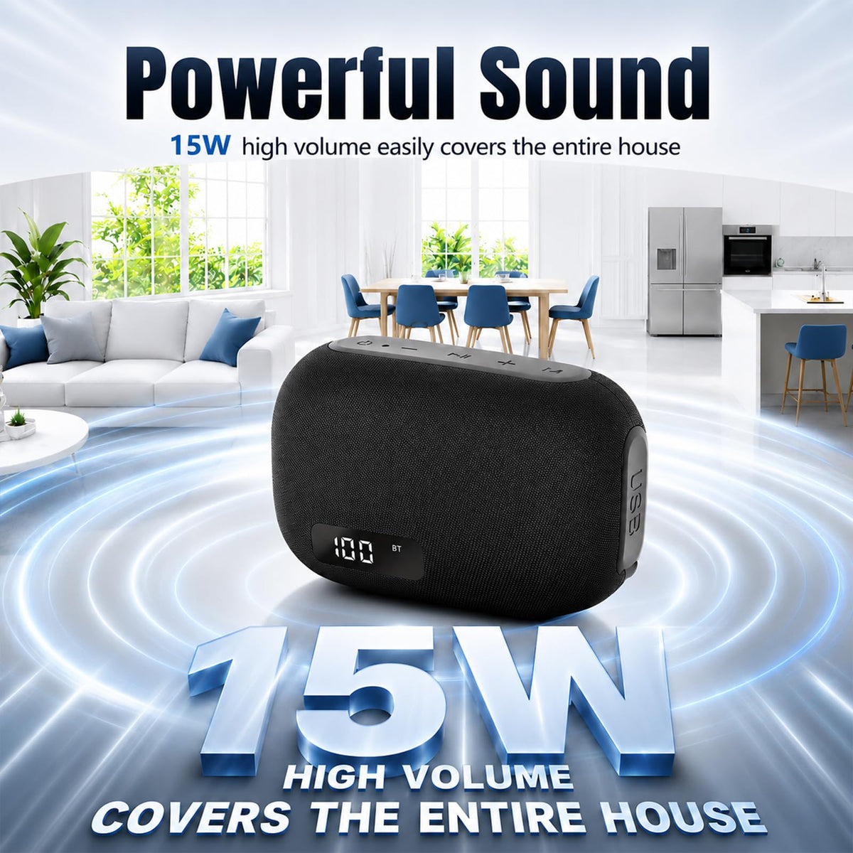 Portable IP67 Waterproof Bluetooth Speaker with Digital Battery Display Z5718