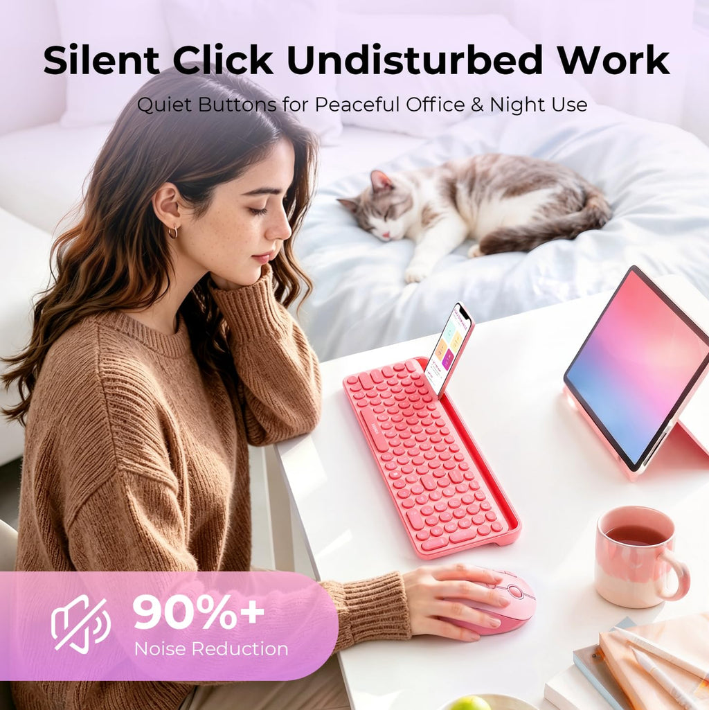 Wireless Ergonomic Pink Trackball Mouse T65678