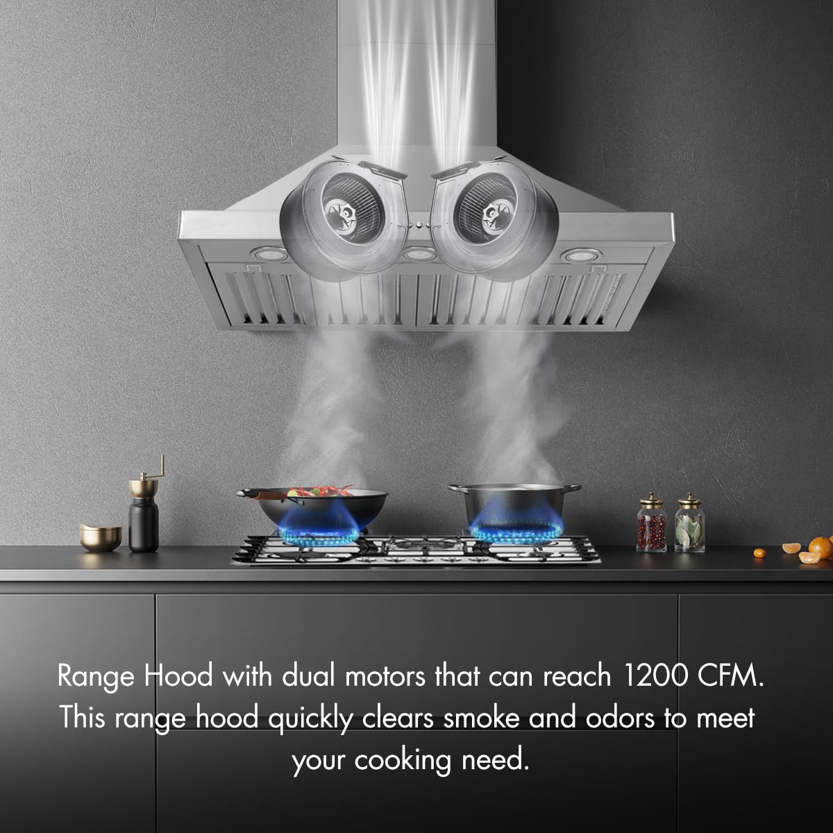 48 inch 800CFM Stainless Steel Wall Mount Range Hood S528959