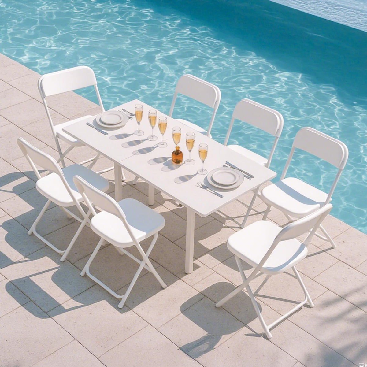 10 Pack White Plastic Folding Chairs H4607