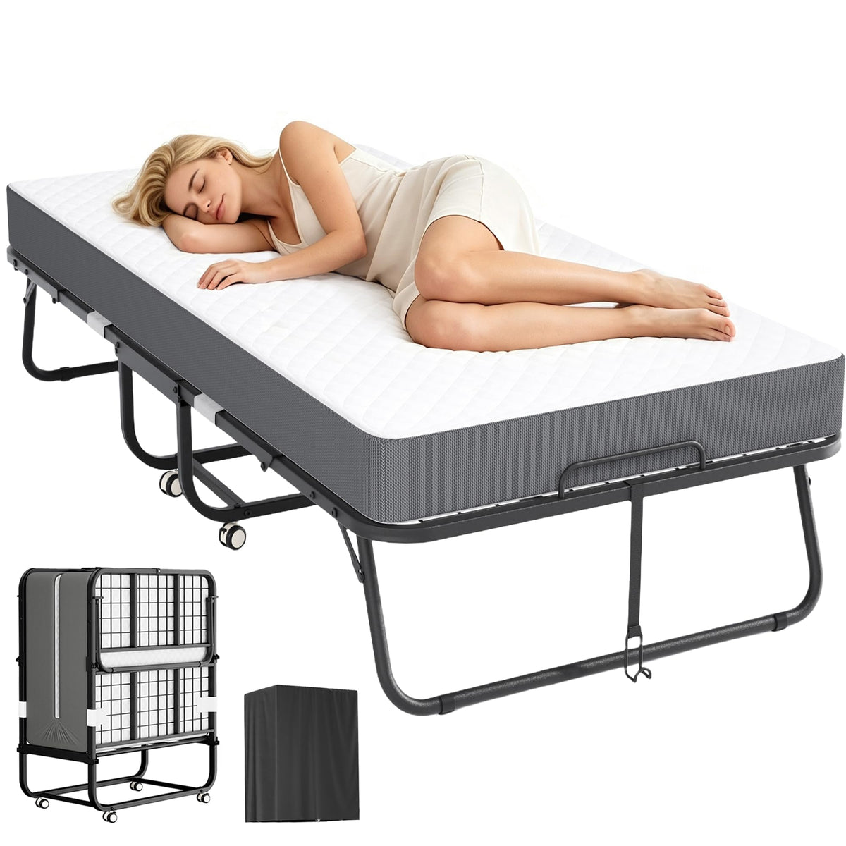 Folding Bed with 5" Memory Foam F924