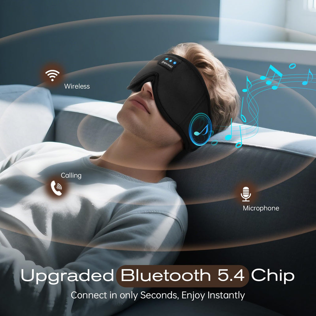 Black Bluetooth Sleep Mask with Headphones F141