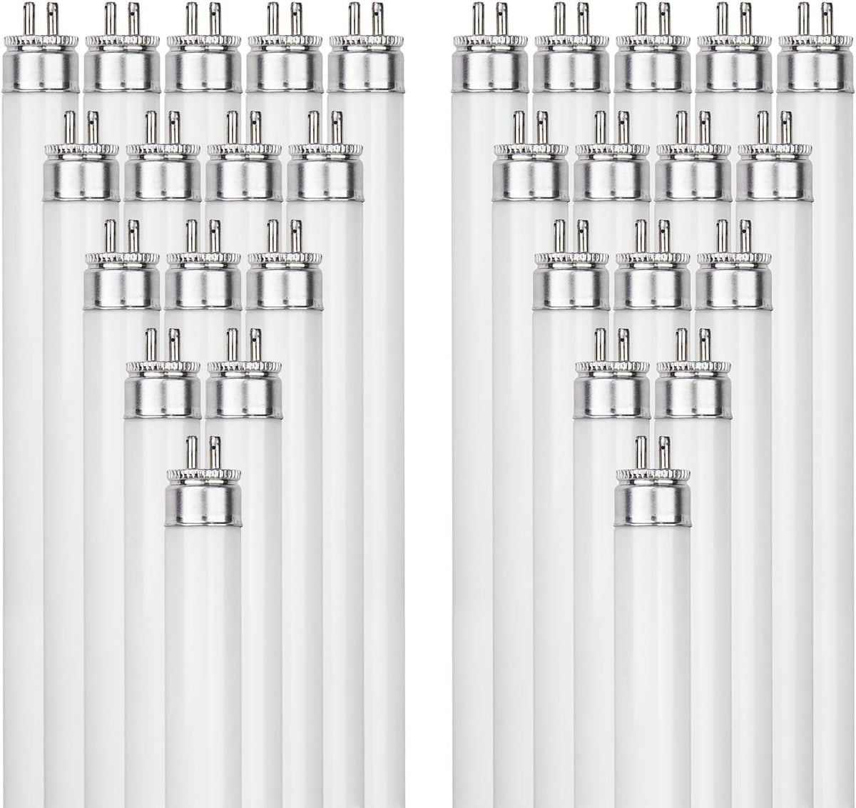 24 Inch T5 Fluorescent Bulb G5 Miniature Bipin Base High Output 1800 Lumens 3000K Soft White 24W Linear Tube Pack of 40 U15410