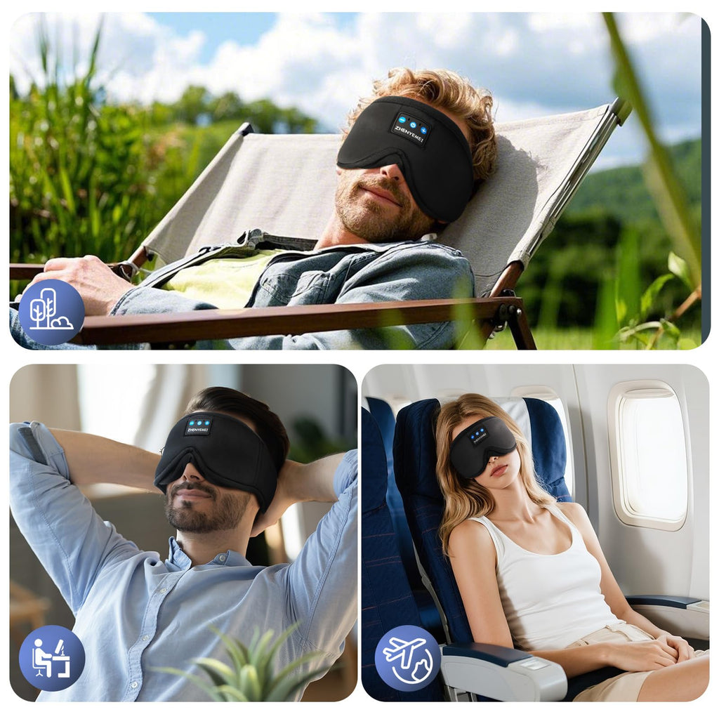 Black Bluetooth Sleep Mask with Headphones F141