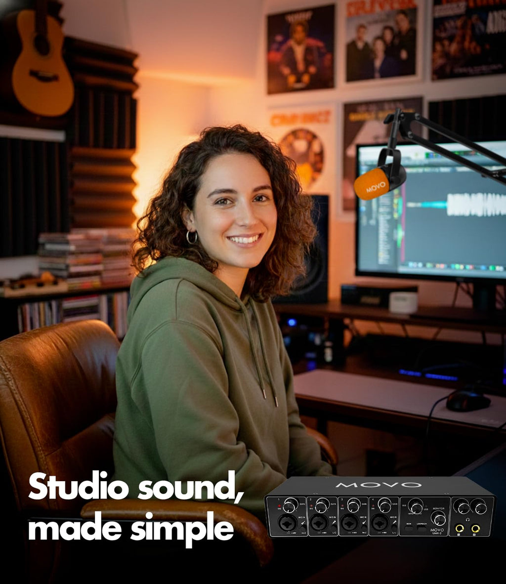 4-Person Podcast Equipment Bundle with 4-Channel USB Audio Interface and 4 Dynamic Microphones Z1885