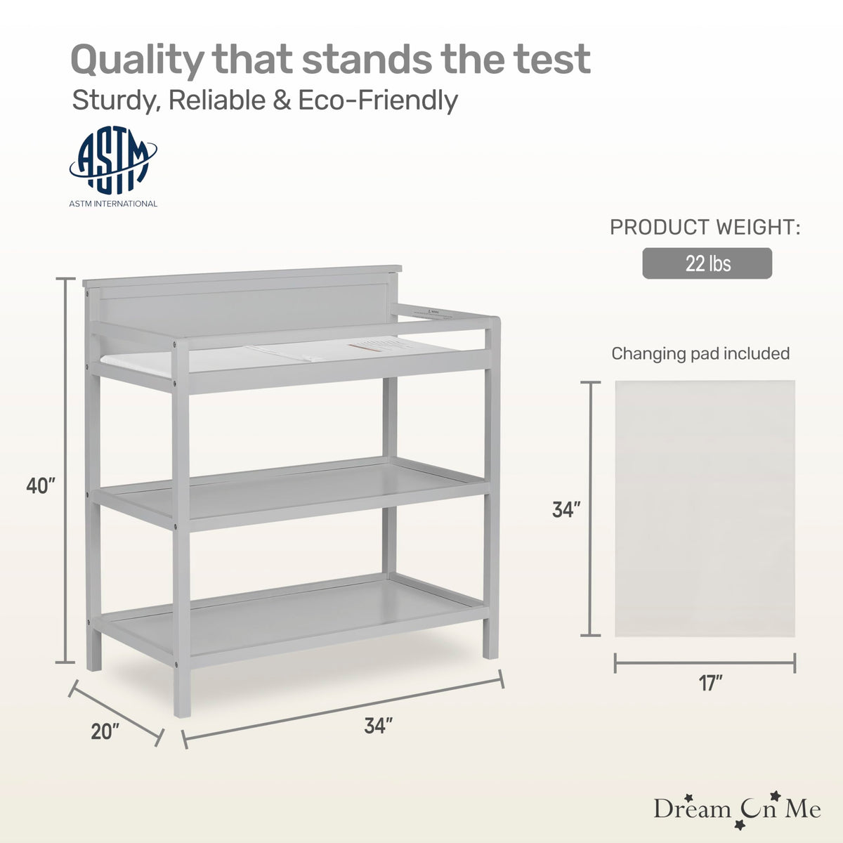 Universal Changing Table 34x20x40 Inch G886324