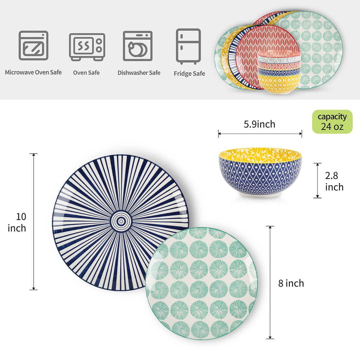 Ceramic 12-Pieces Dinnerware Sets for 4 Q728559