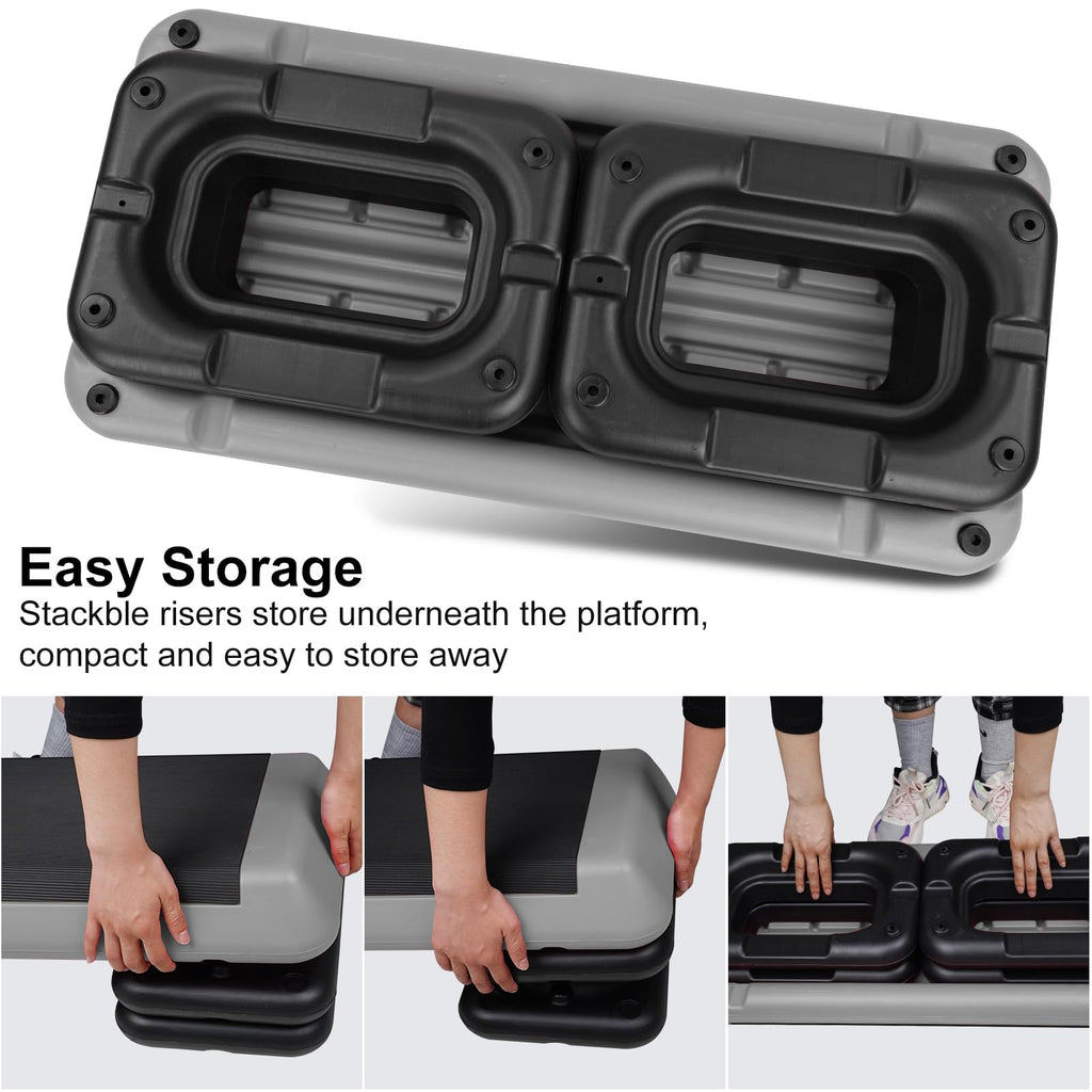 Adjustable Aerobic Stepper with 4 Risers T957