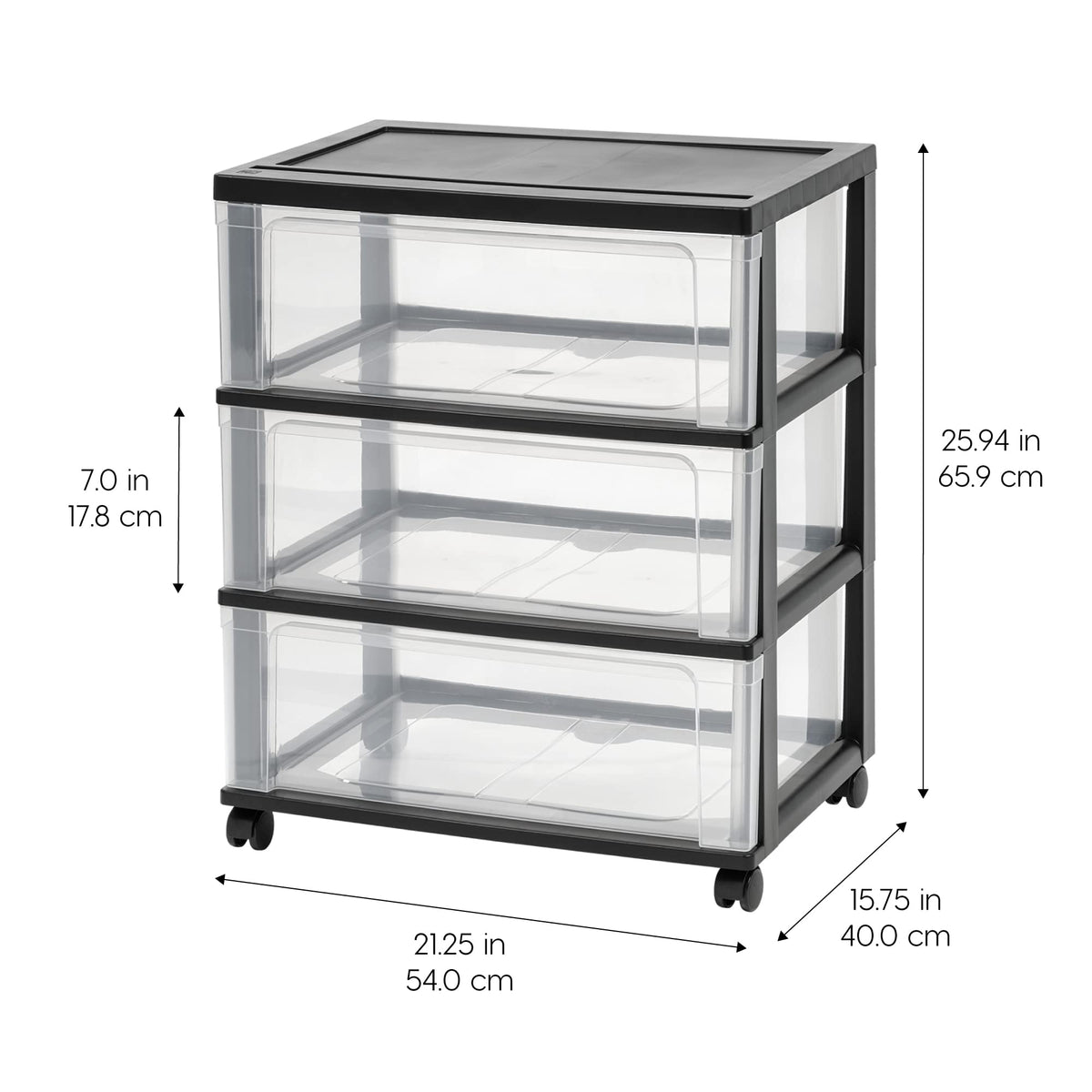 3 Drawer Storage Cart with Wheels D92462