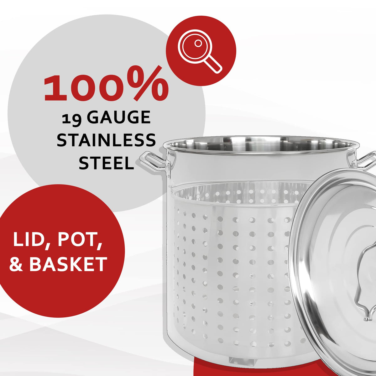 40 Quart Stainless Steel Stock Pot with Steamer Basket and 12" Single Propane Stove T57185