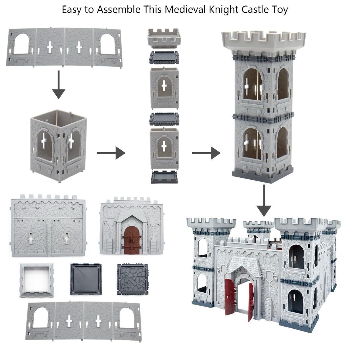 Medieval Castle Toy Knights Army Men Playset C389350