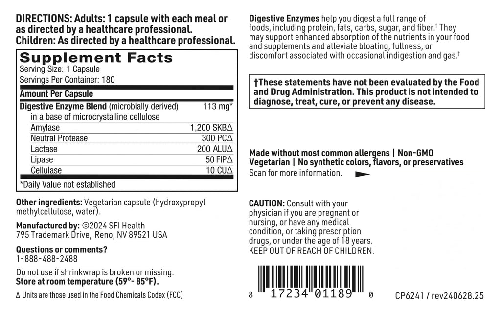 180 Capsules Digestive Enzymes Q734193