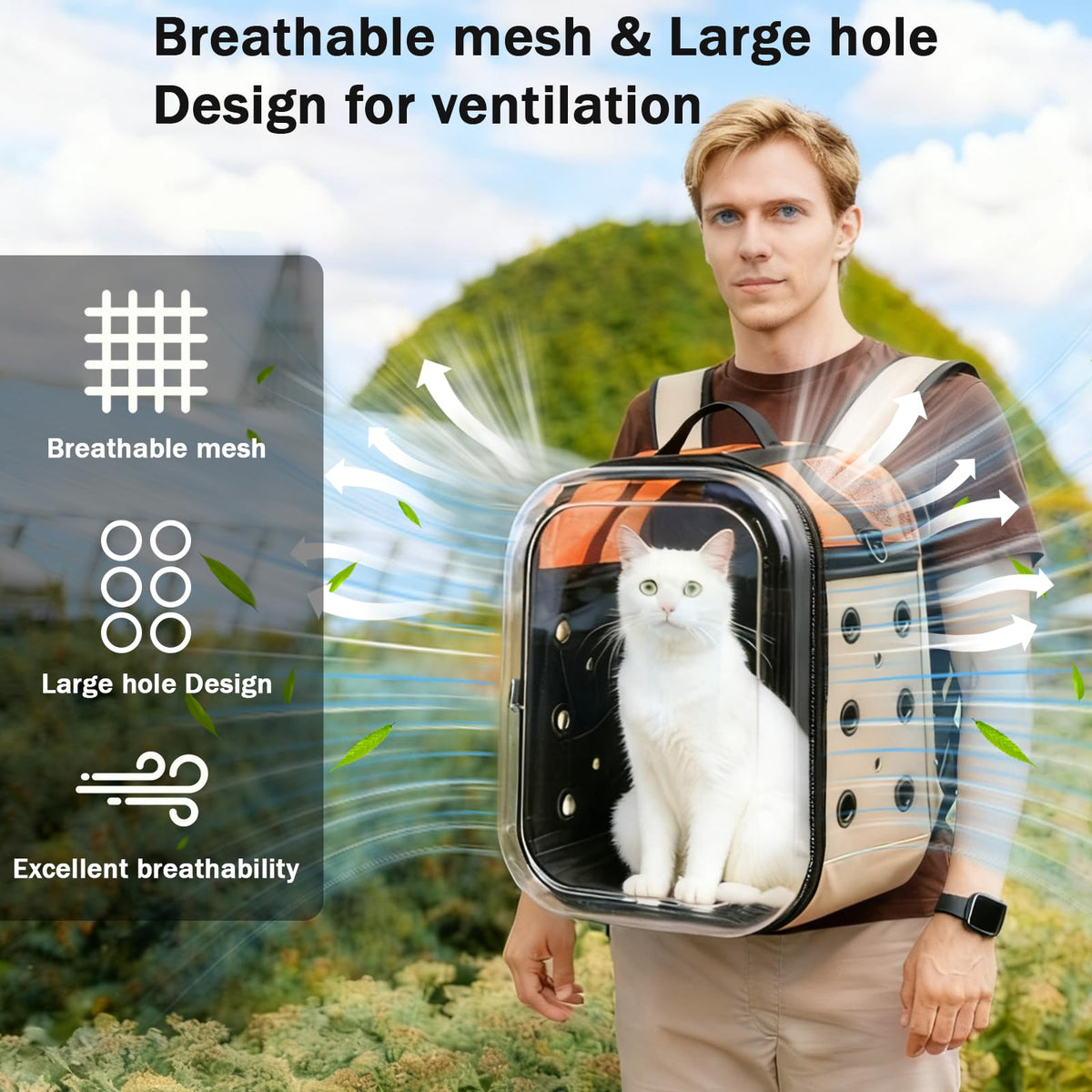 Large Breathable Cat Backpack Carrier I73732