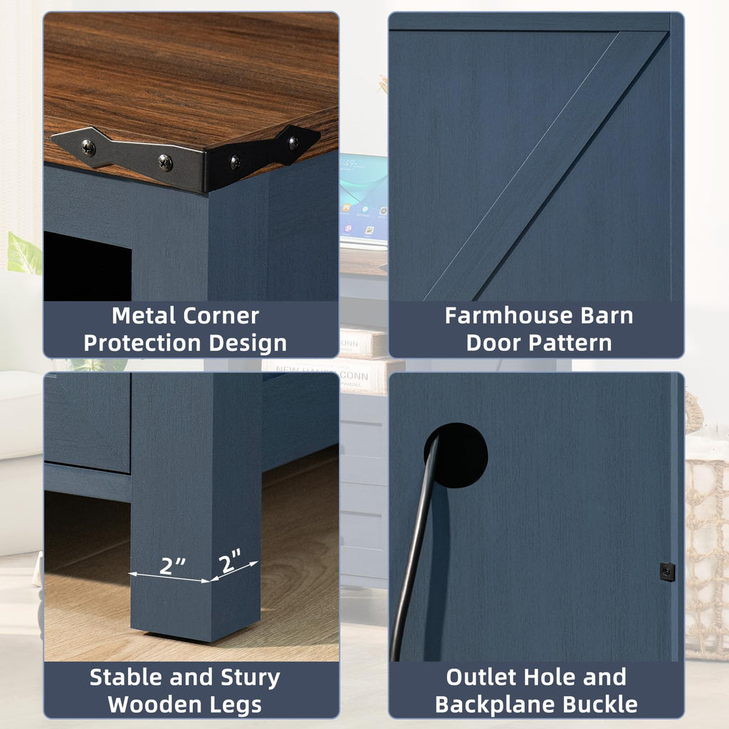 Set of 2 Nightstands with Charging Station and 2 Drawers Q86651