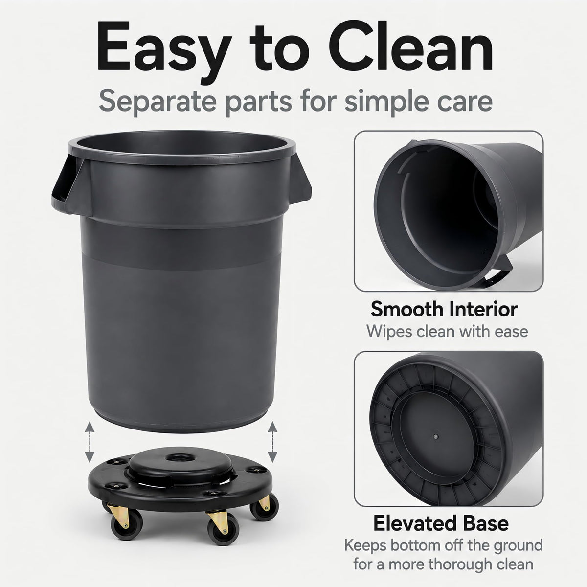 32 Gallon Trash Can with Wheels and Lid, 2 Pack O50660