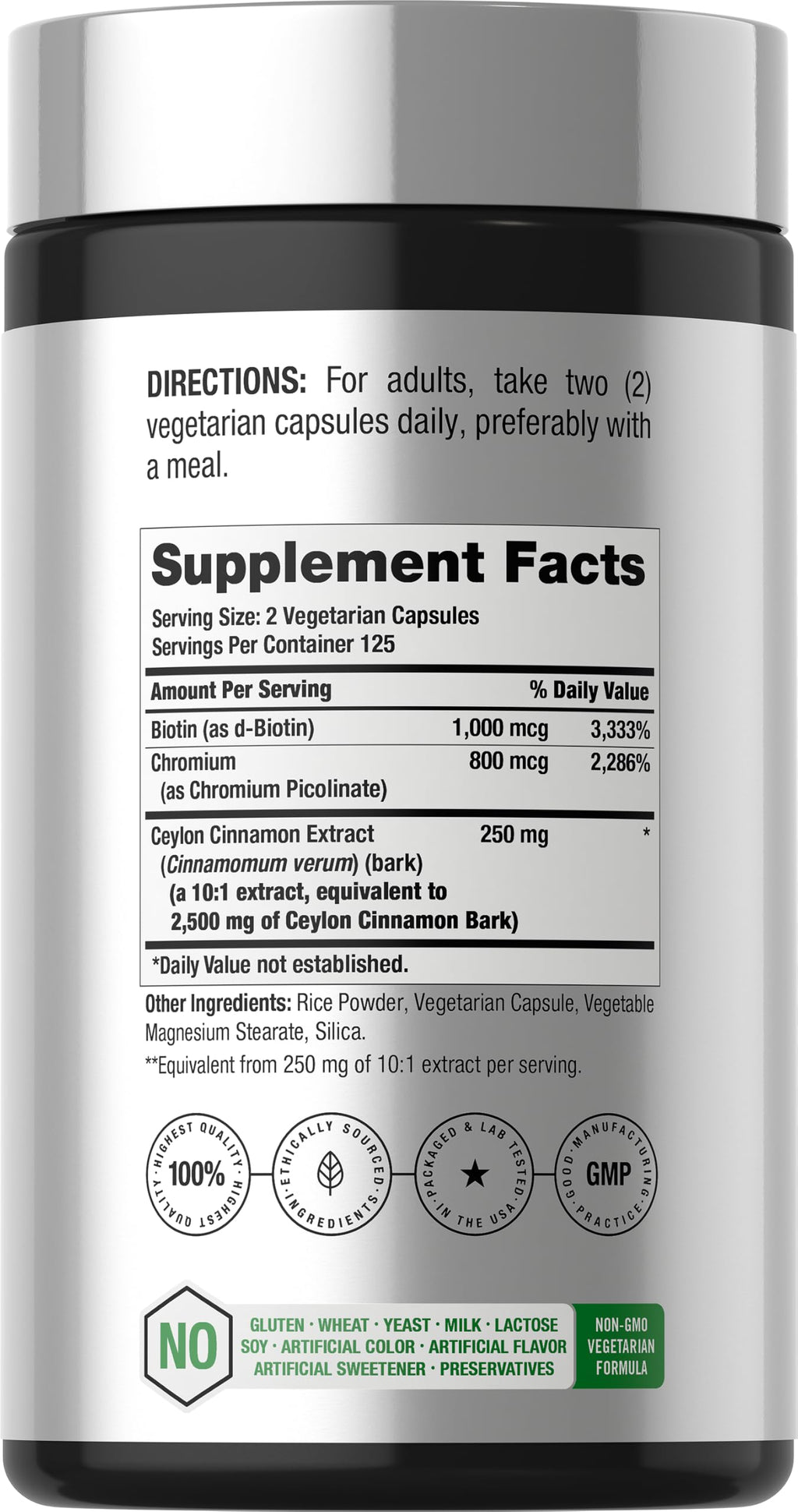 Cinnamon with Chromium & Biotin 250 Capsules G36086