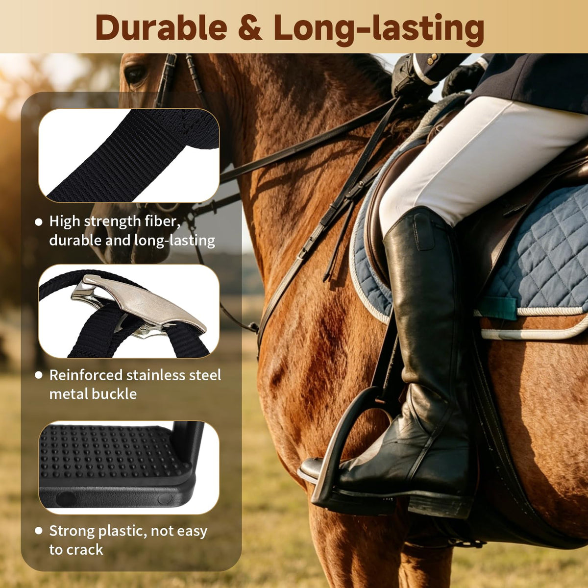 Kids Western Stirrups with Adjustable Nylon Straps L4137