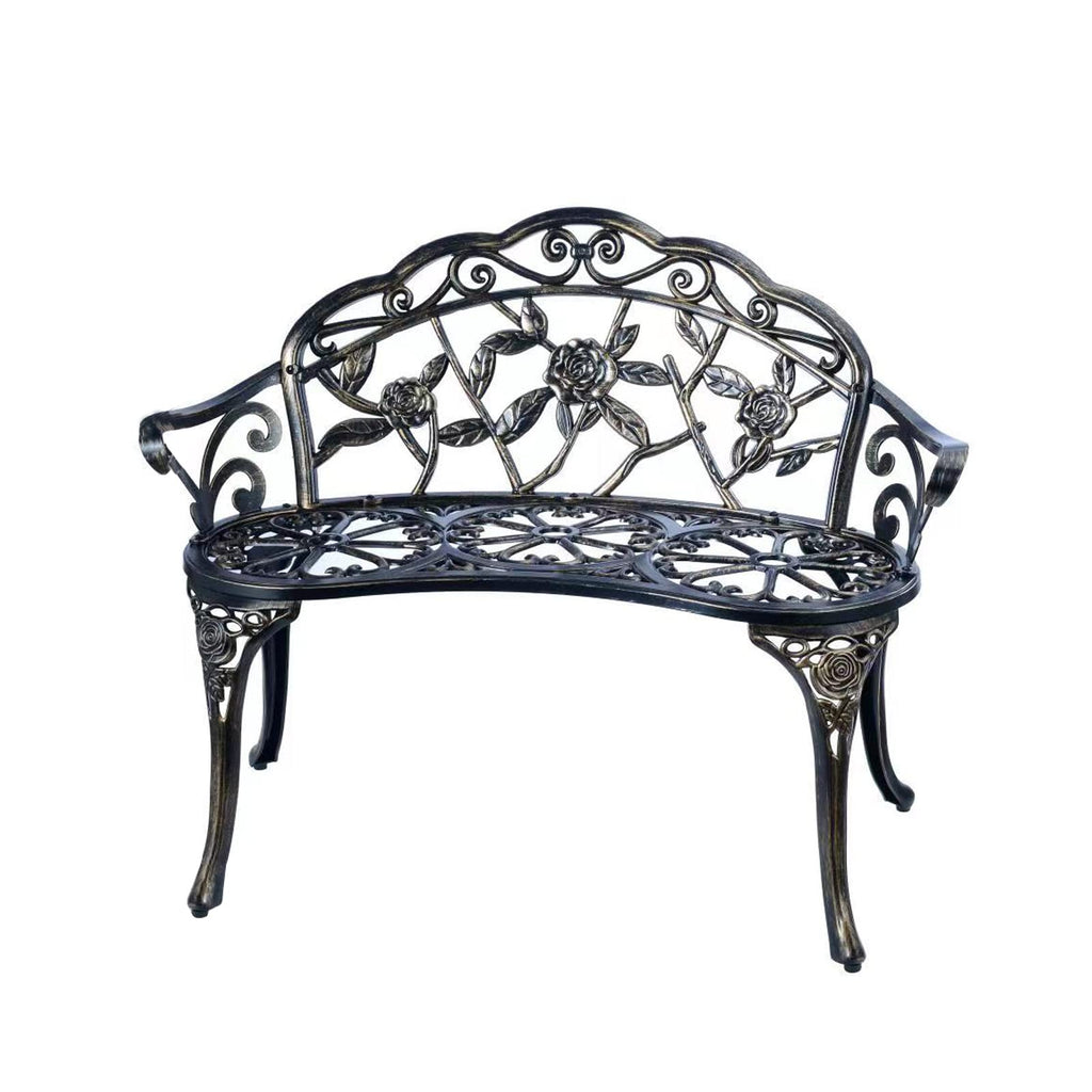Metal Cast Aluminum Patio Garden Bench B98409