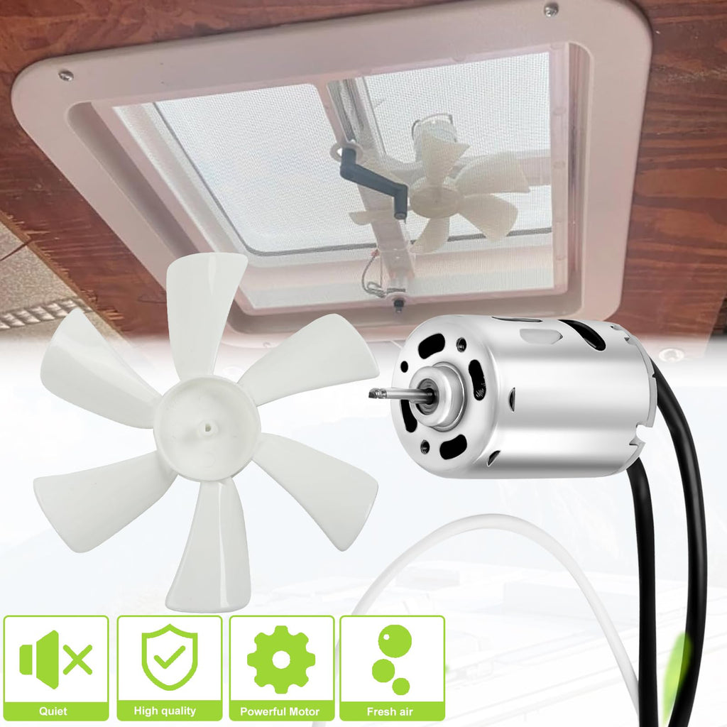 14" RV Roof Vent with 12V Fan, White K310