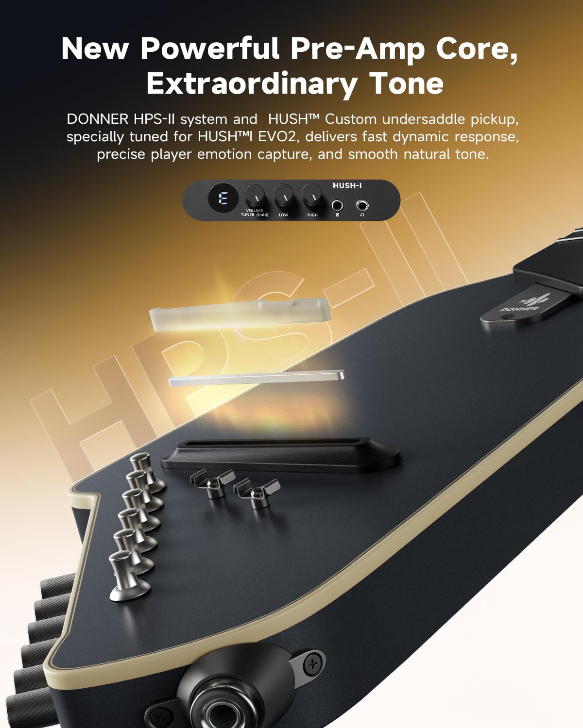 Black Acoustic Electric Travel Guitar S8630
