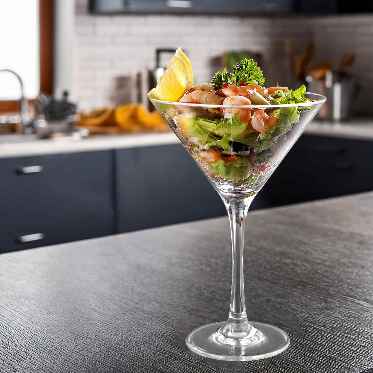 10-Ounce Plastic Martini Glasses Set of 6, Reusable, BPA-Free, Shatter-Proof, Dishwasher-Safe L47106