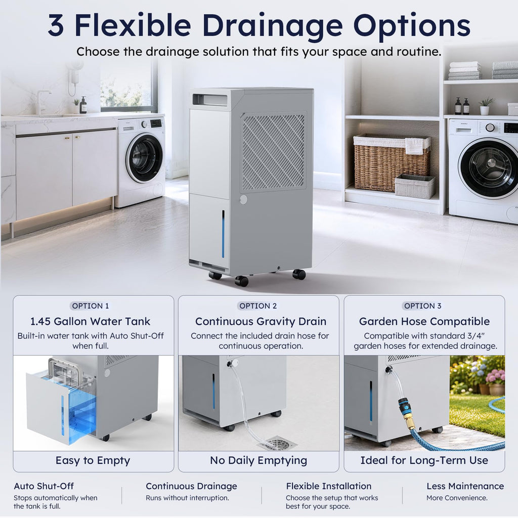 5000 Sq.Ft 100 Pint Dehumidifier with Drain Hose U83667