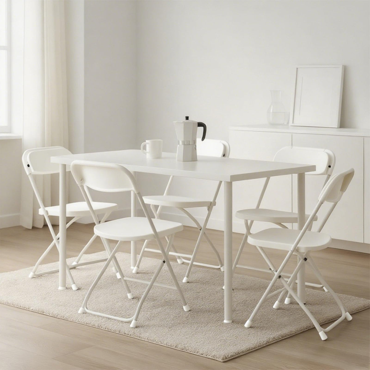 10 Pack White Plastic Folding Chairs H4607
