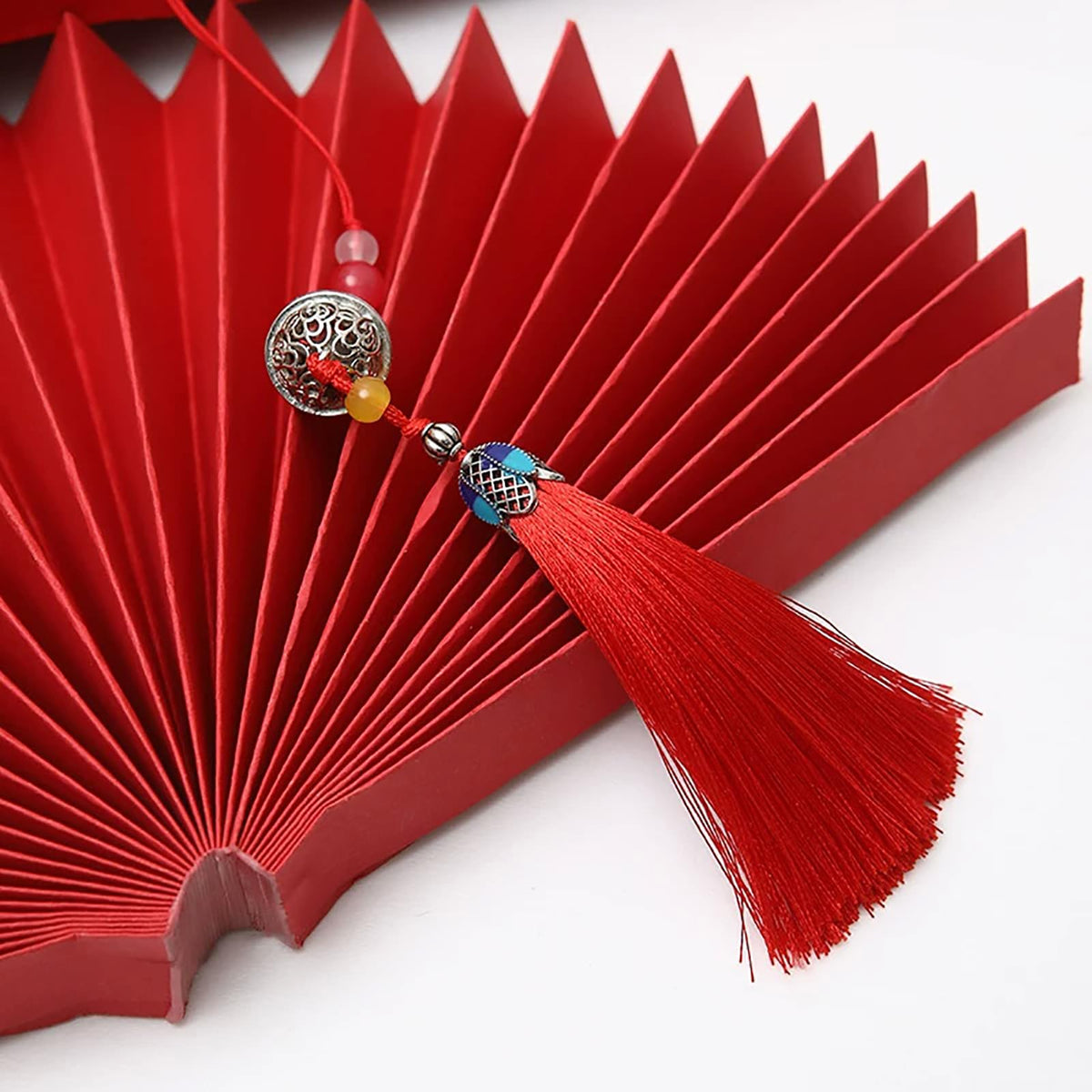 Folding Paper Fan Burnt Orange 39" Q168