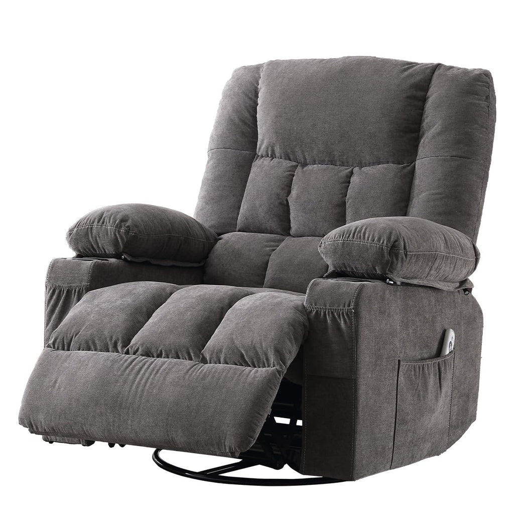 Oversized Swivel Rocker Recliner with Massage and Heat P558280