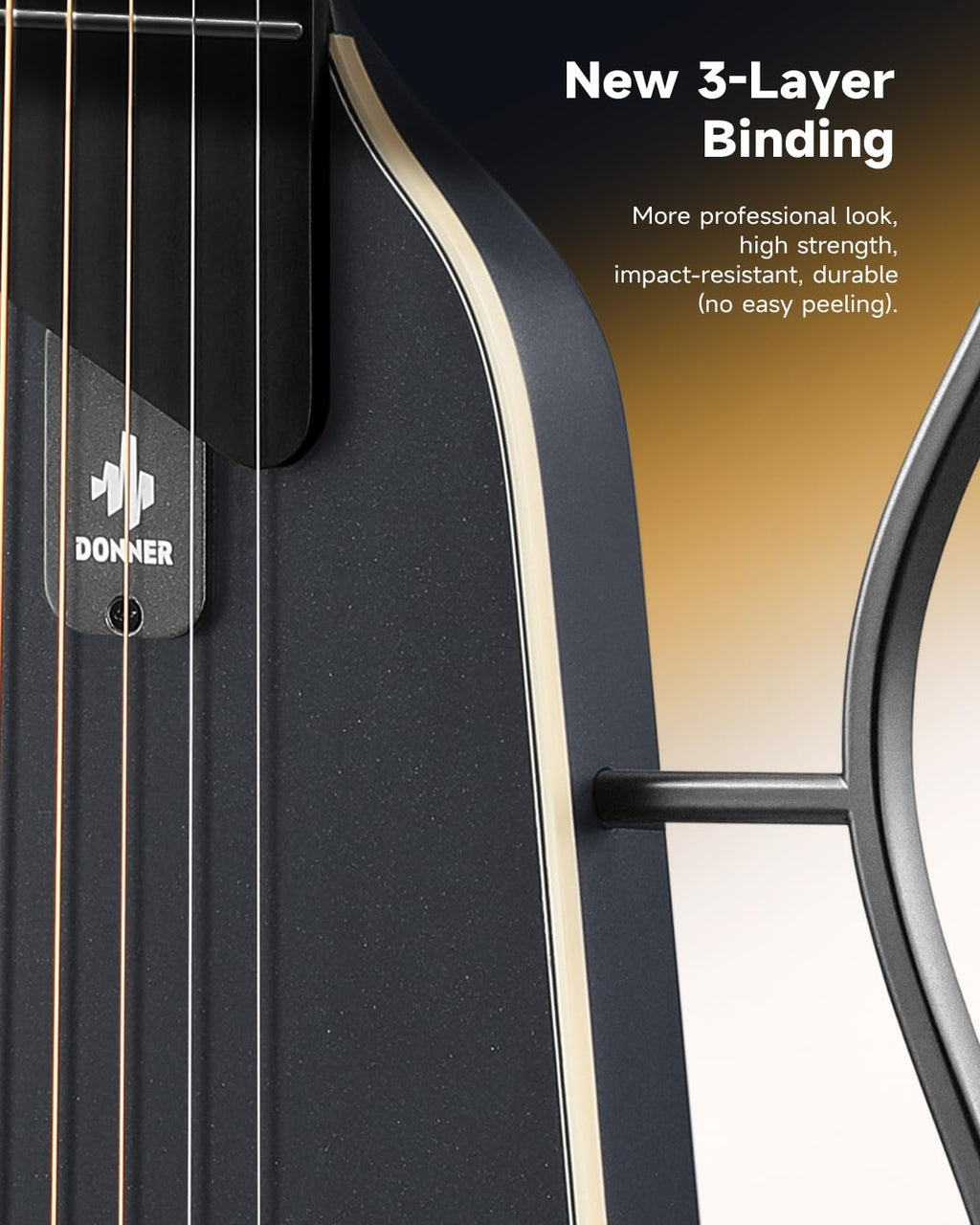 Black Acoustic Electric Travel Guitar S8630