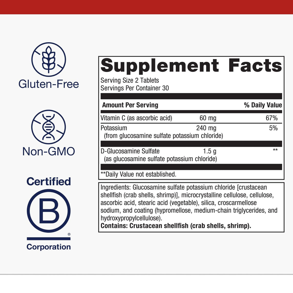 Glucosamine Sulfate 1500 mg 90 Tablets M495663