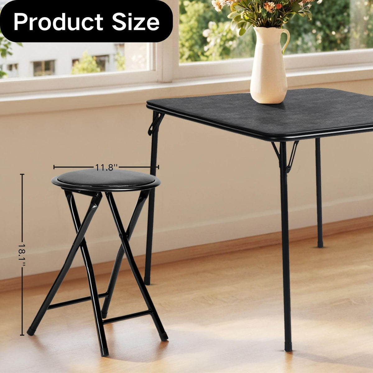 18-Inch Backless Folding Stools Set of 4 K4124