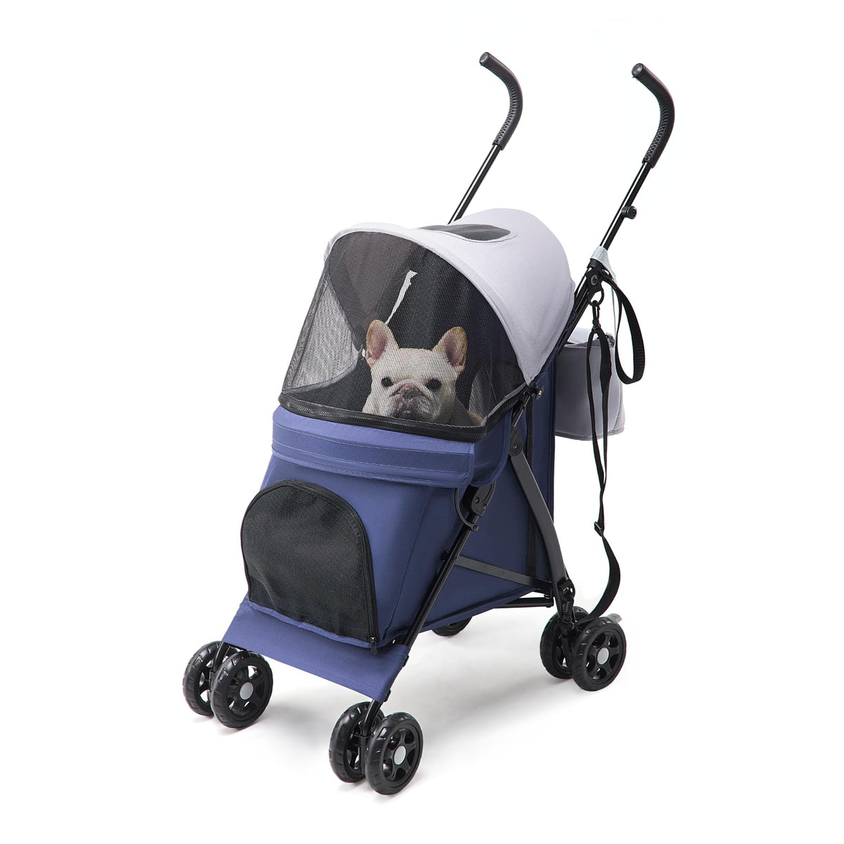 Foldable Pet Stroller for Small Dogs & Cats, 10 lbs, Blue Gray Z81660